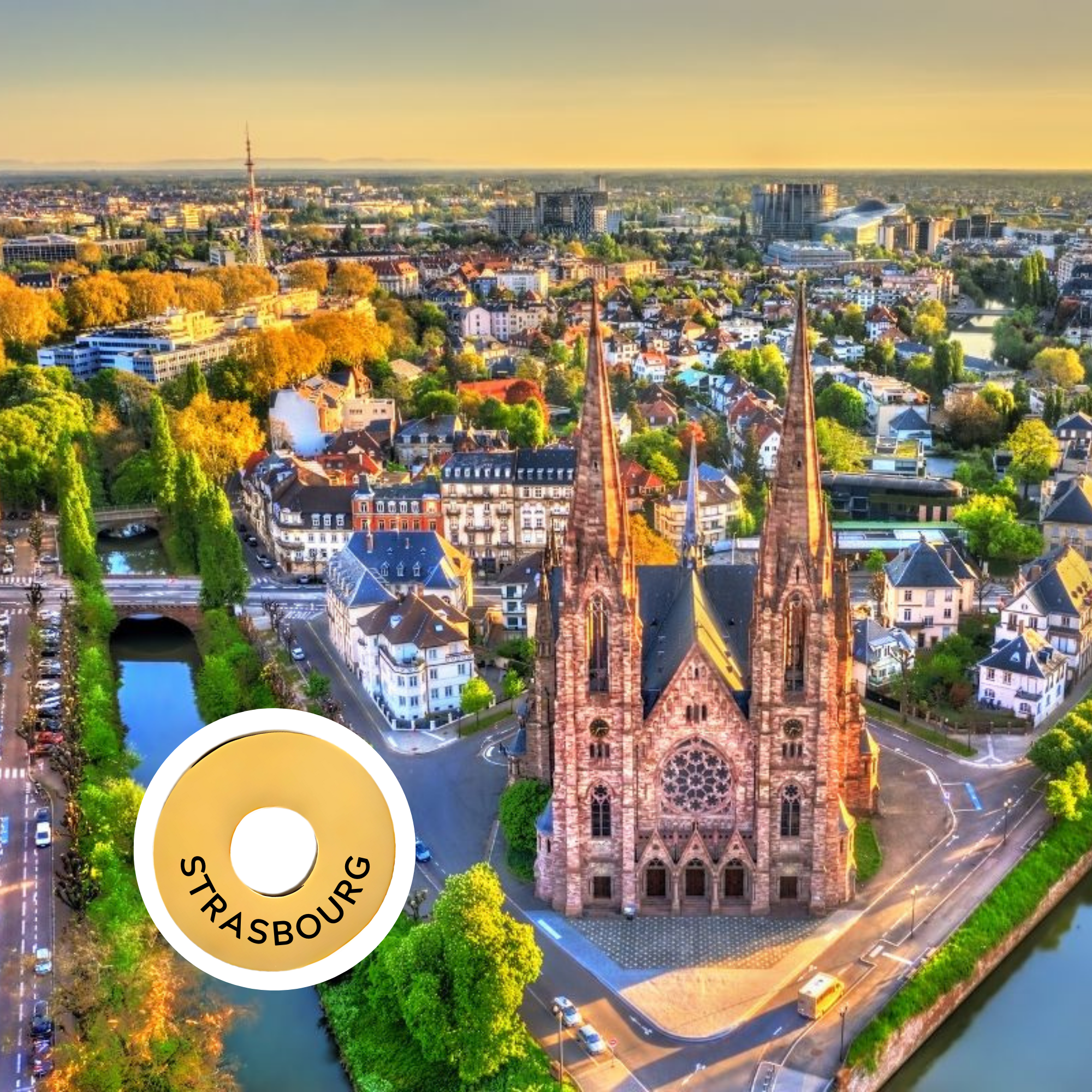 Strasbourg engraved city travel ring