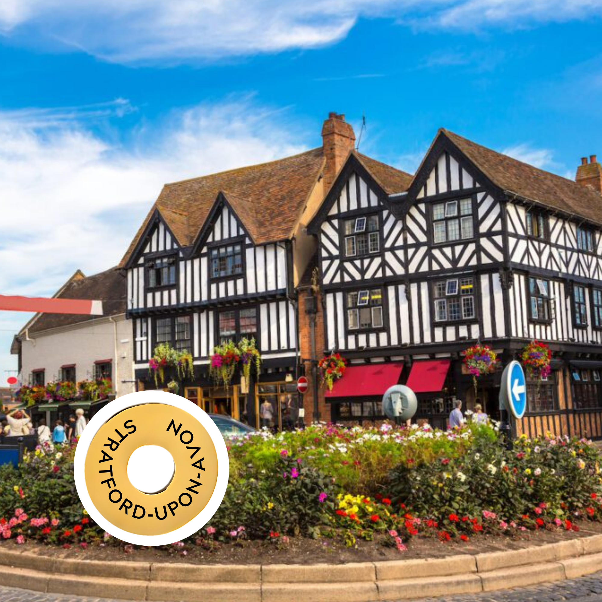 Stratford‑upon‑Avon engraved city travel ring