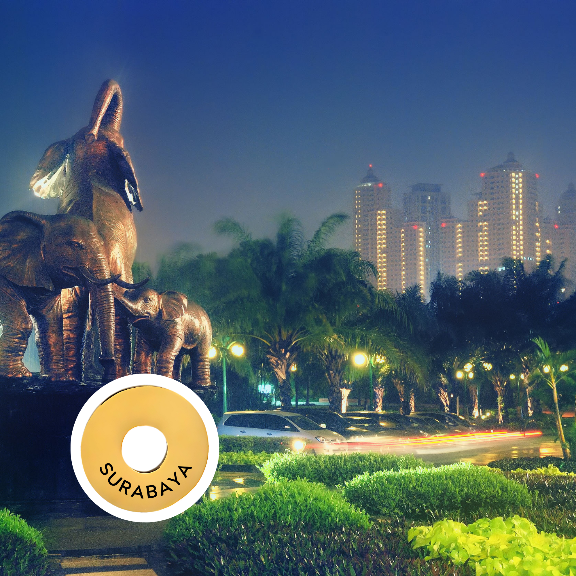 Surabaya engraved city travel ring