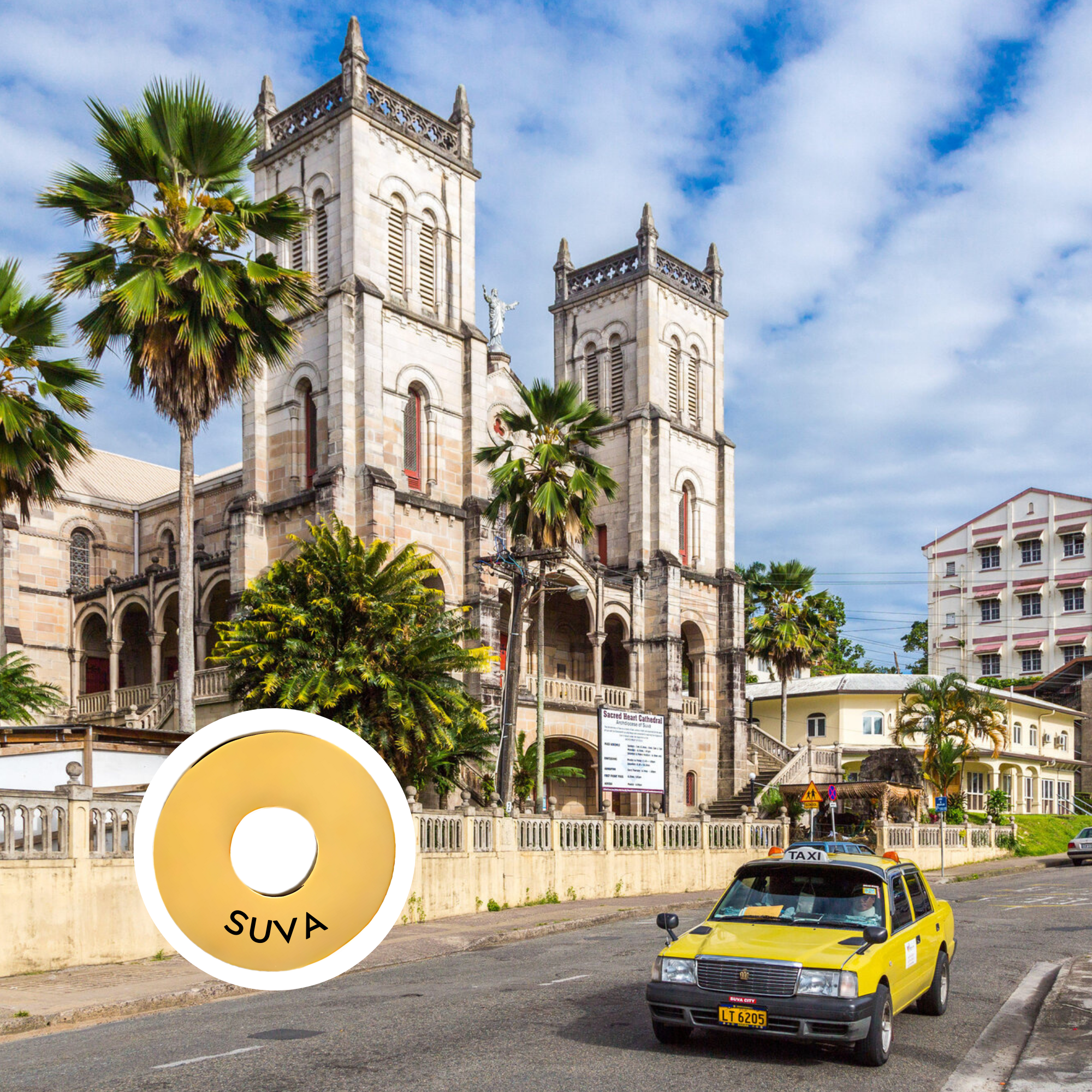 Suva engraved city travel ring