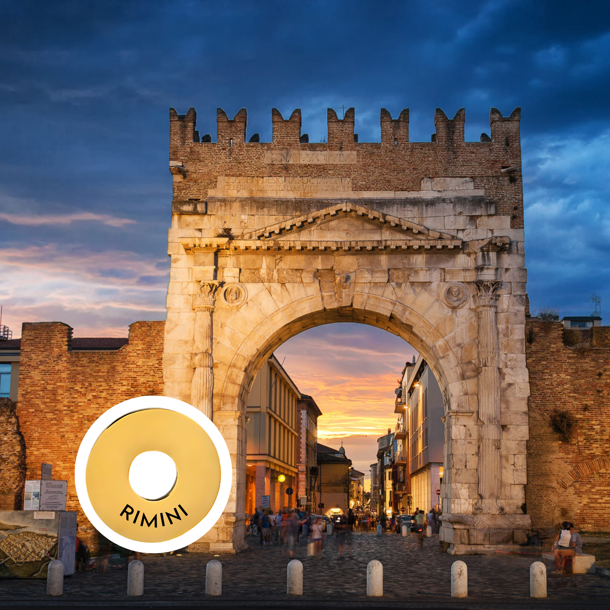 Rimini engraved city travel ring