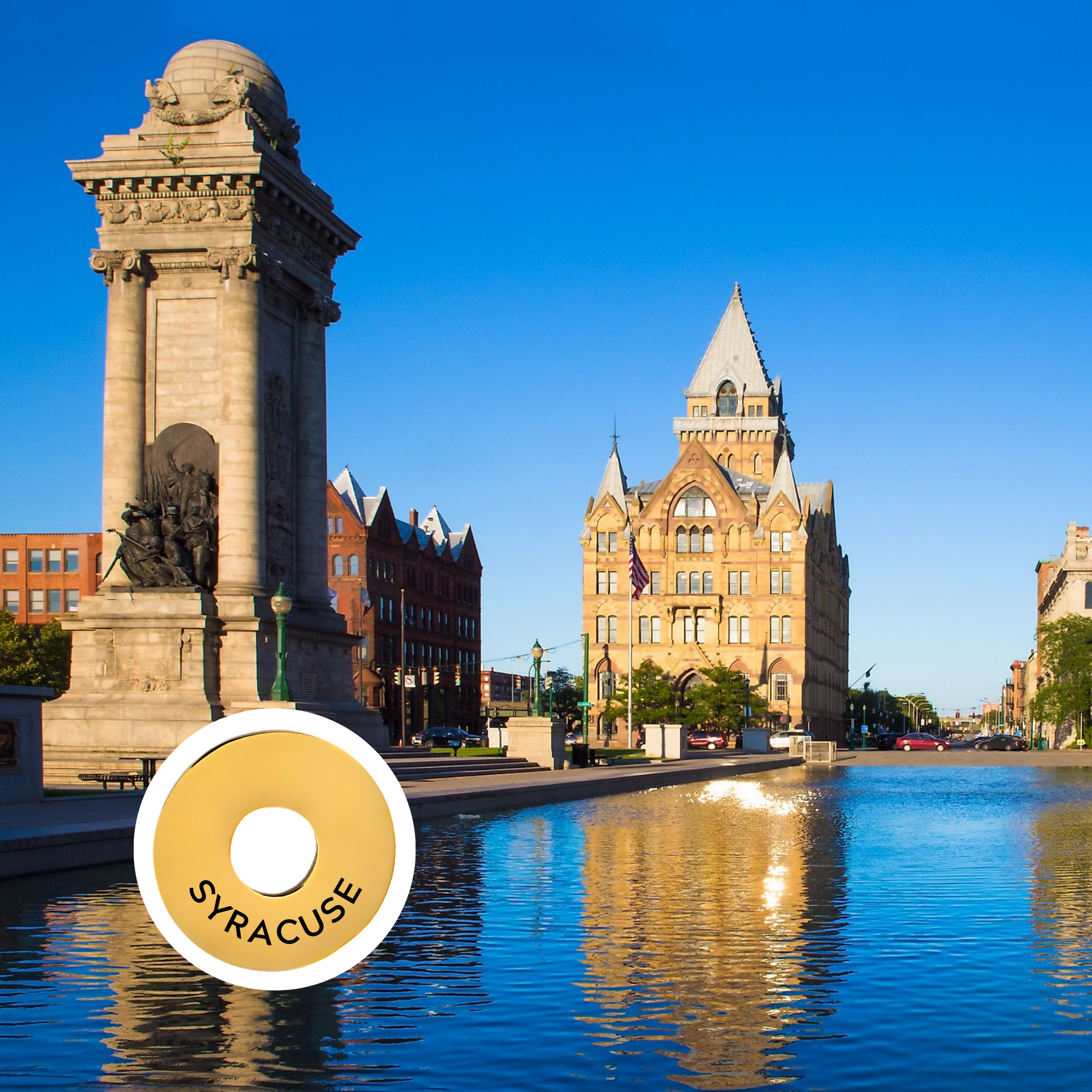 Syracuse engraved city travel ring