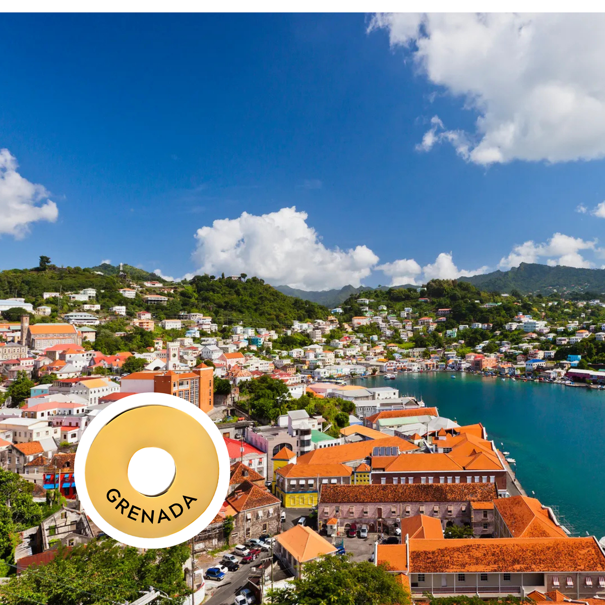 Grenada engraved city travel ring