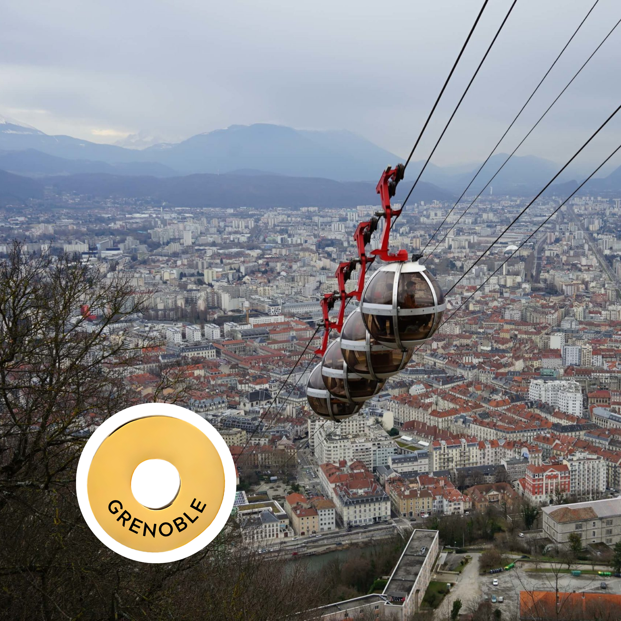 Grenoble engraved city travel ring
