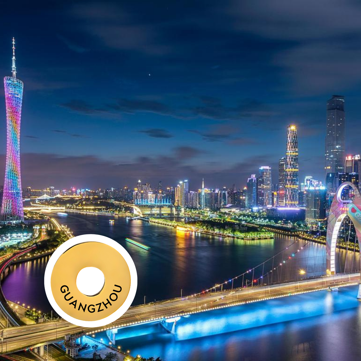Guangzhou engraved city travel ring