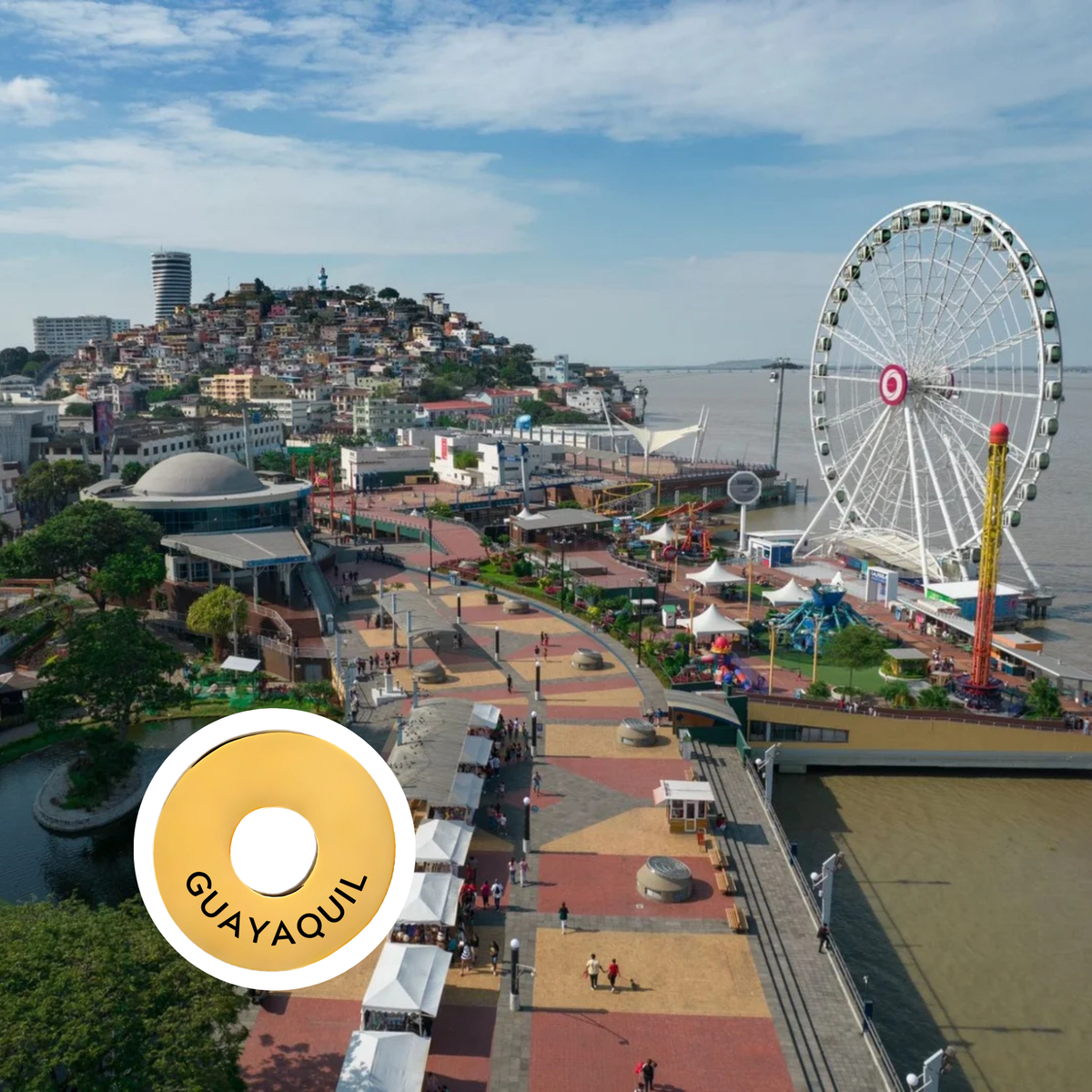 Guayaquil engraved city travel ring