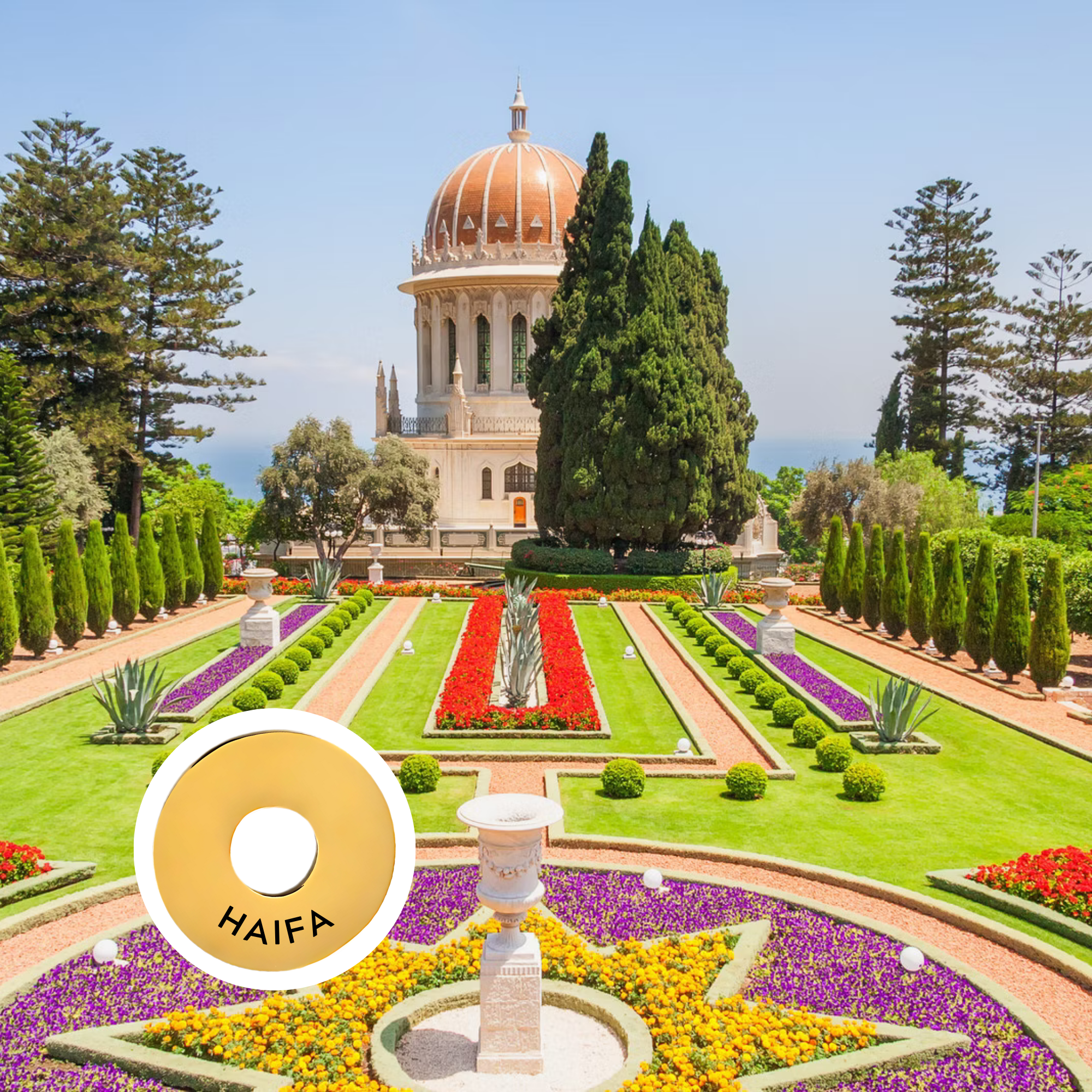 Haifa engraved city travel ring