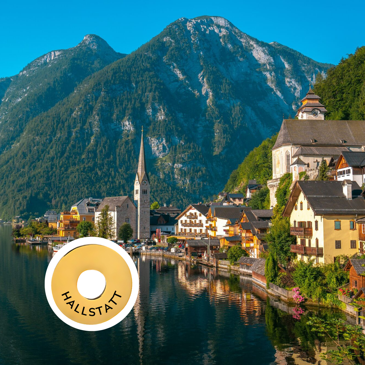 Hallstatt engraved city travel ring