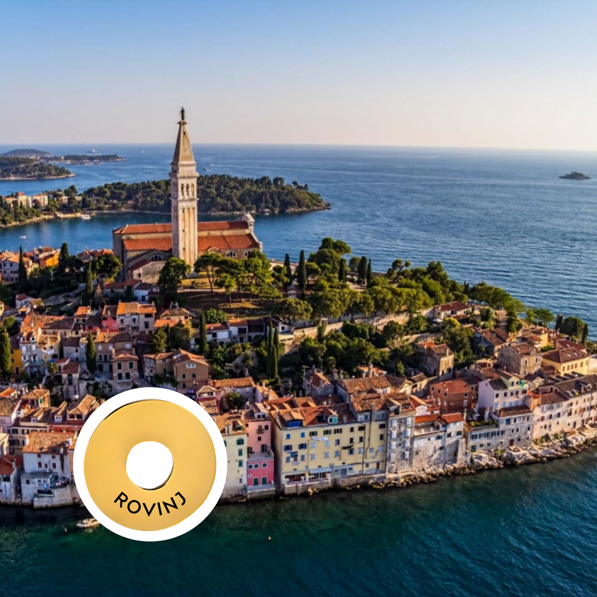 Rovinj engraved city travel ring