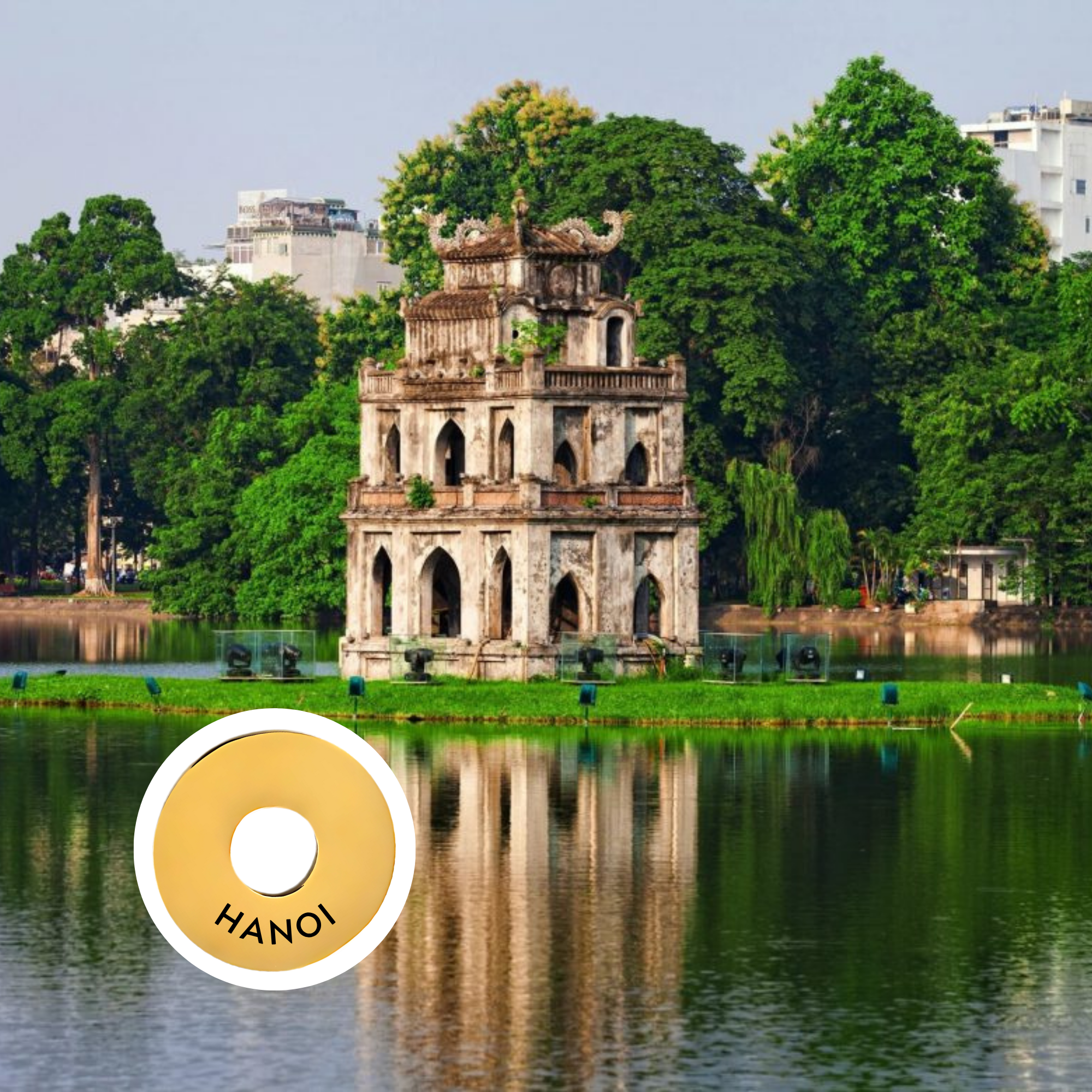 Hanoi engraved city travel ring