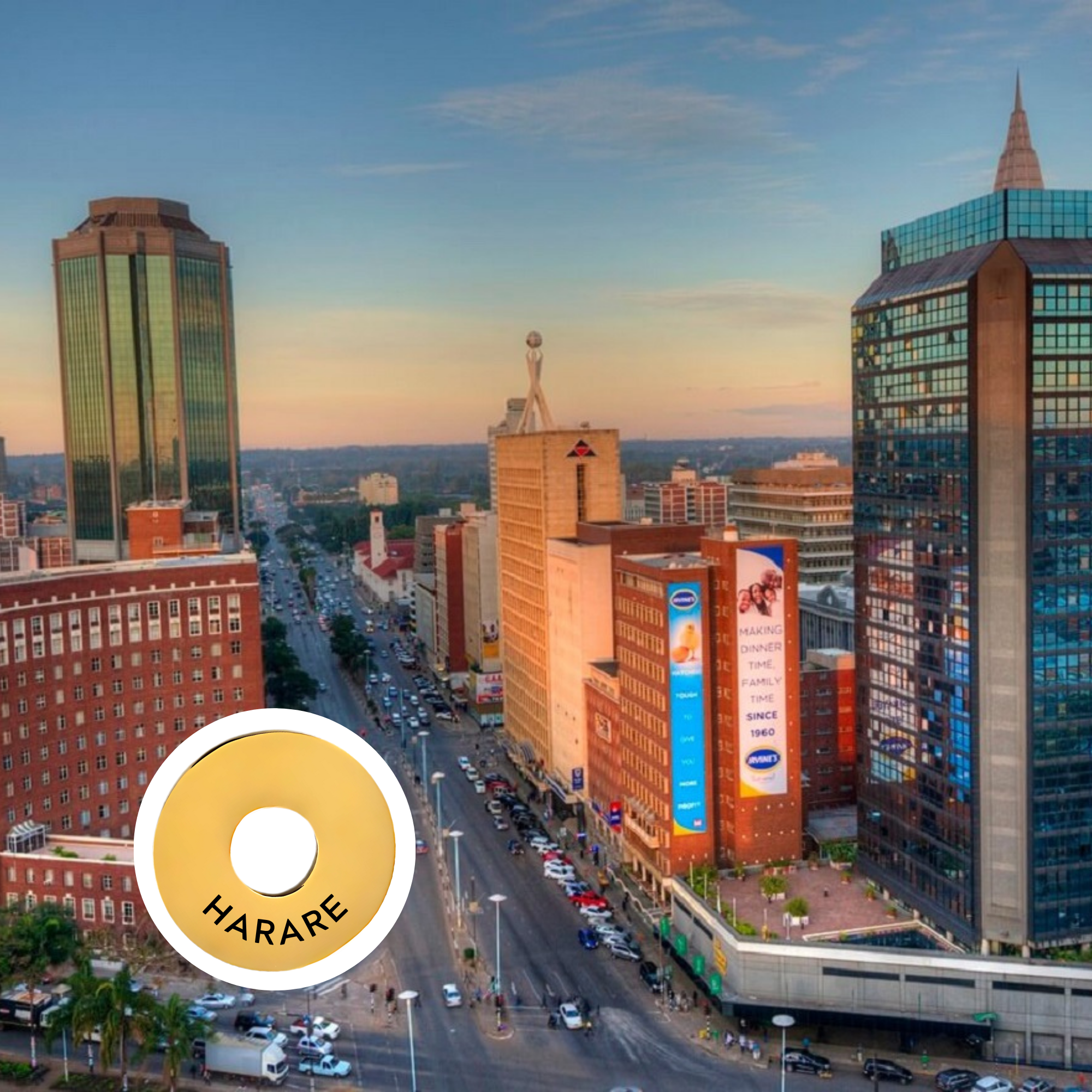Harare engraved city travel ring