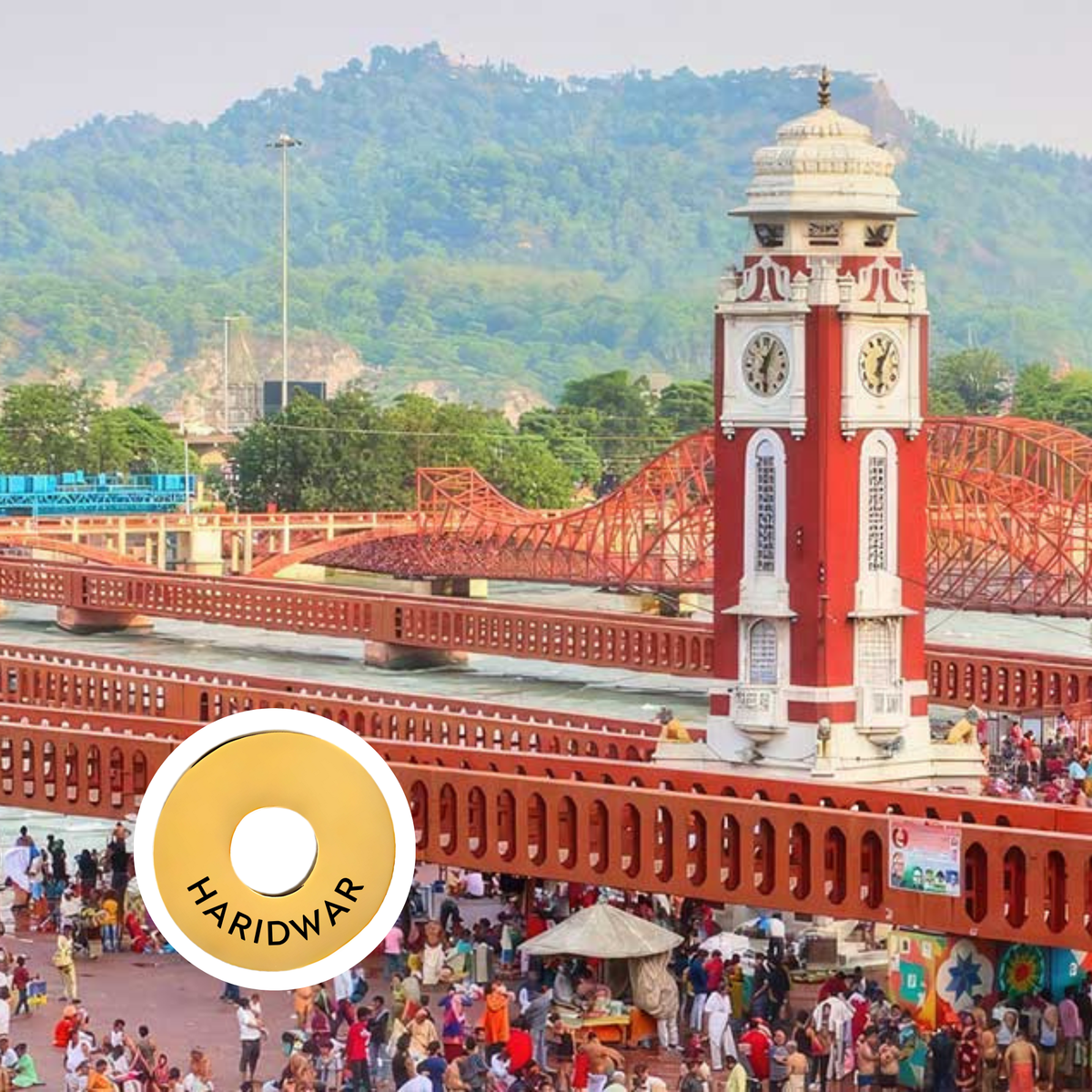 Haridwar engraved city travel ring