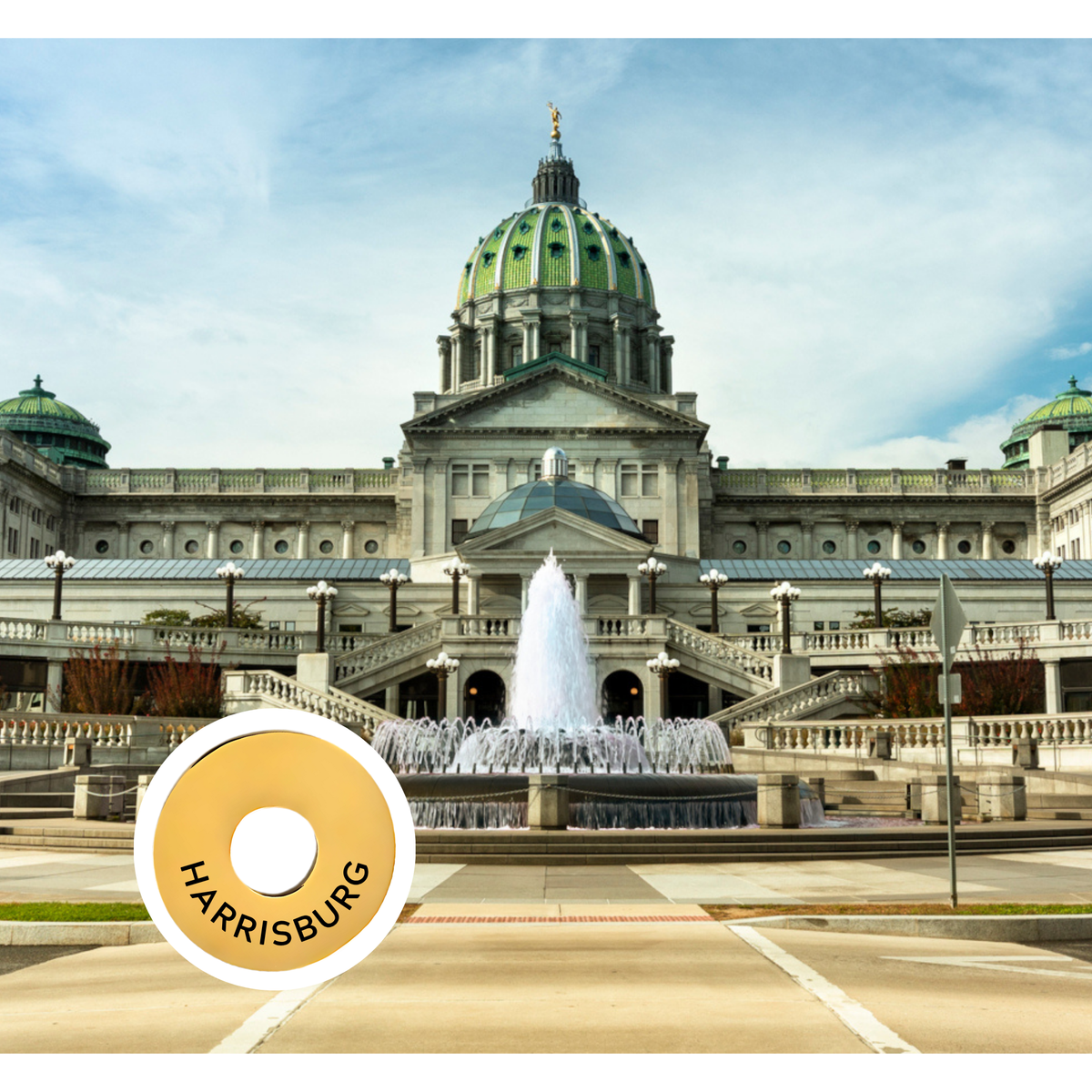 Harrisburg engraved city travel ring