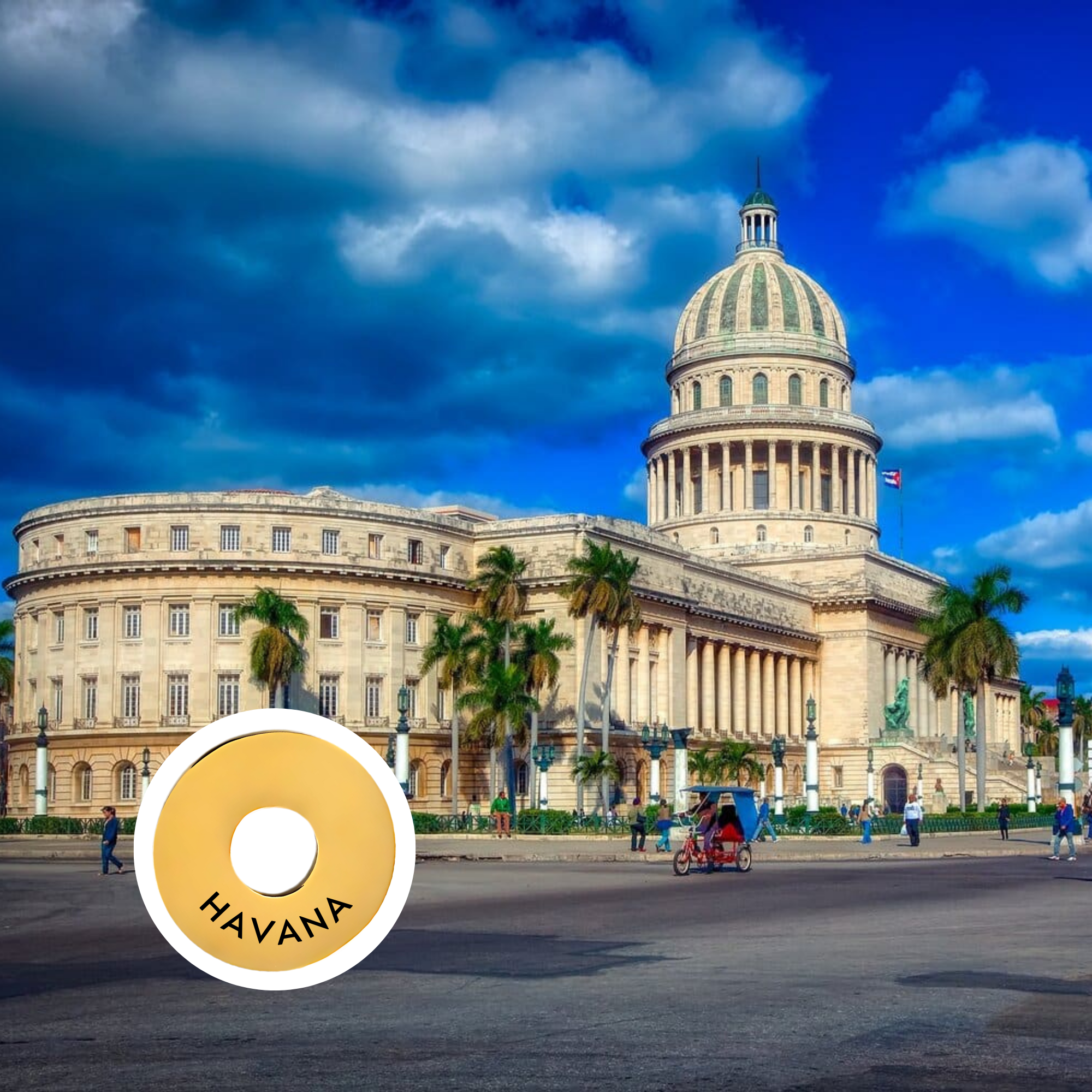 Havana engraved city travel ring