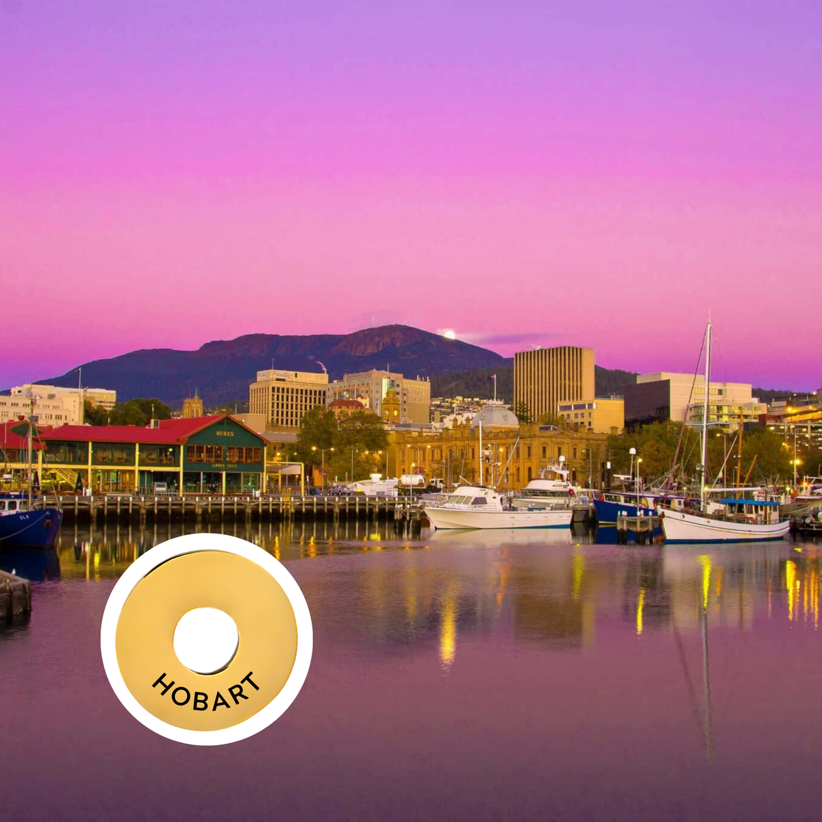 Hobart engraved city travel ring