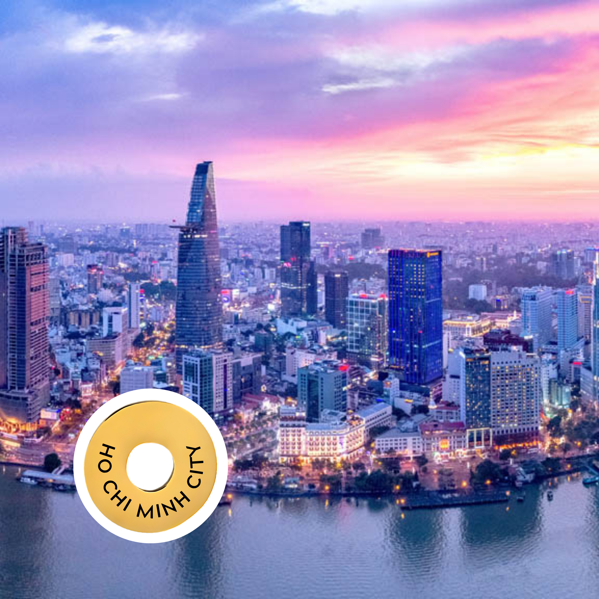 Ho Chi Minh City engraved city travel ring