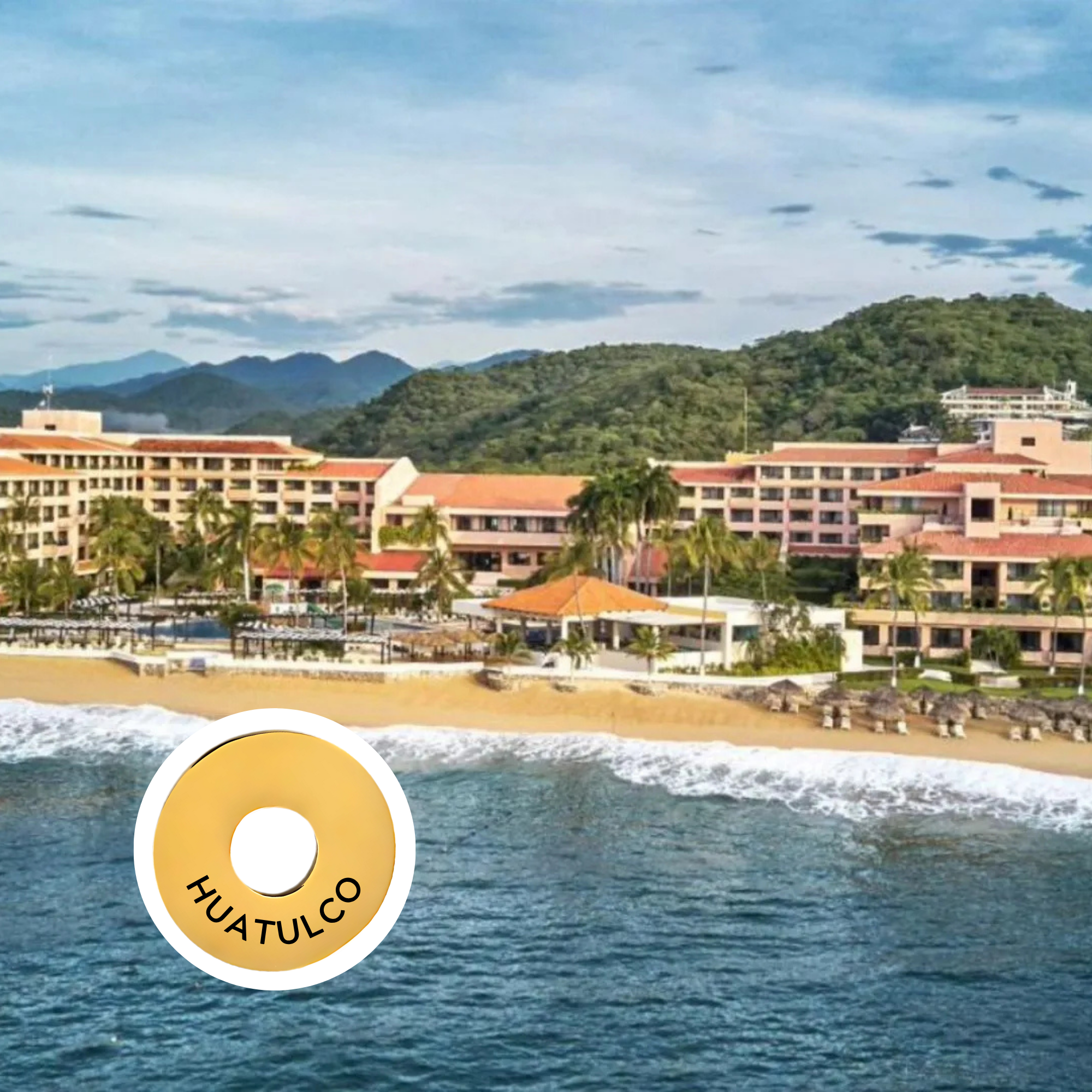 Huatulco engraved city travel ring