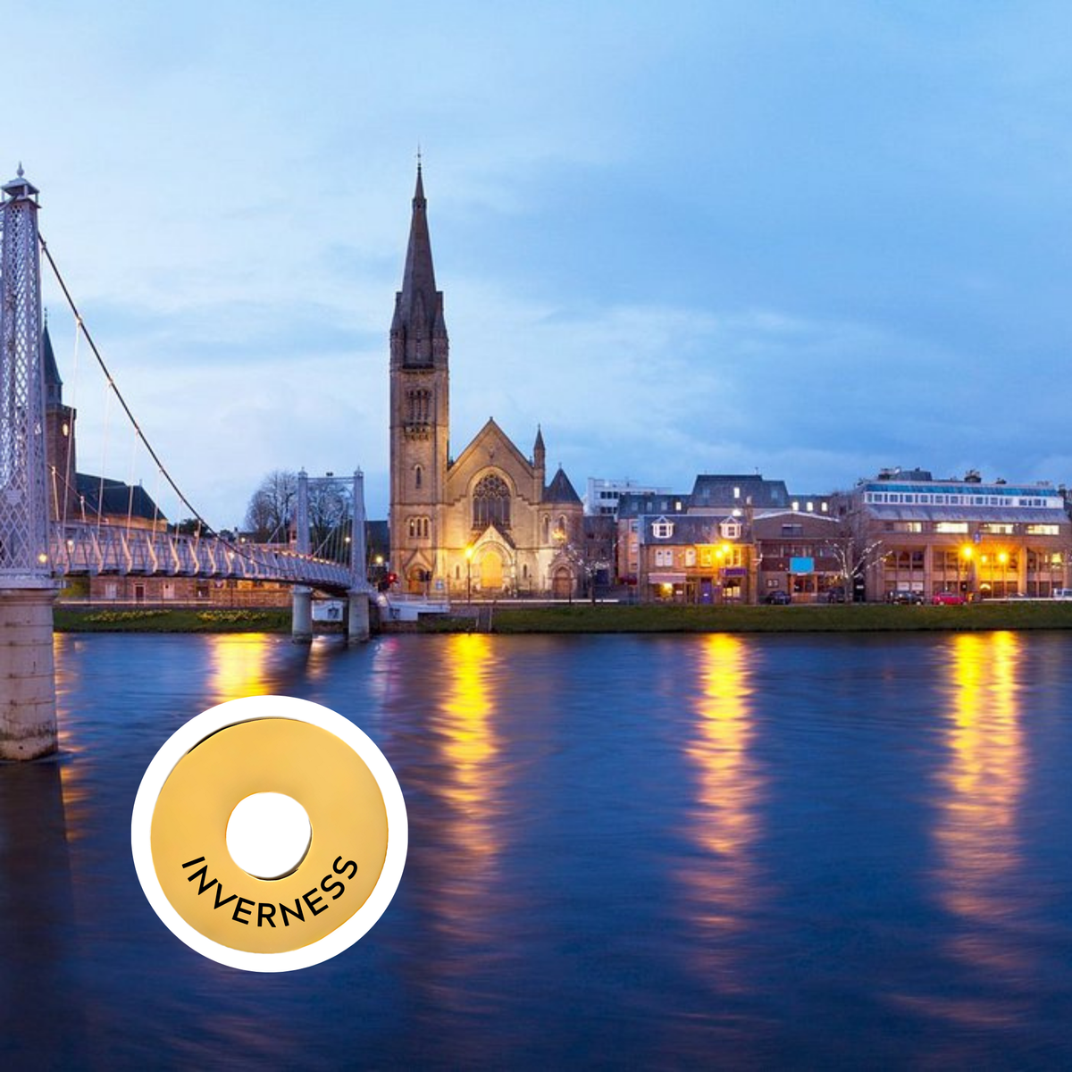 Inverness engraved city travel ring