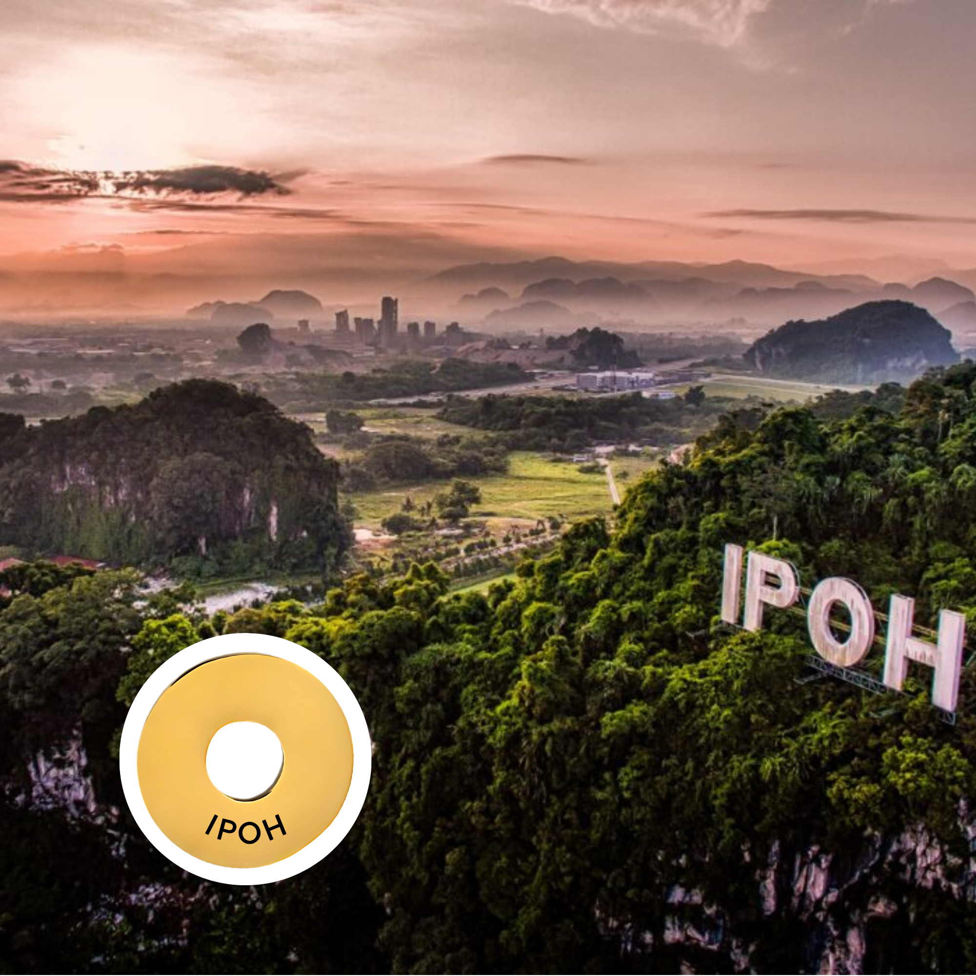 Ipoh engraved city travel ring