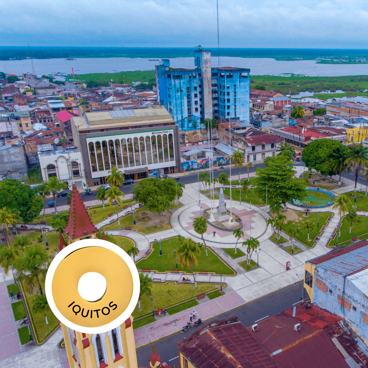Iquitos engraved city travel ring