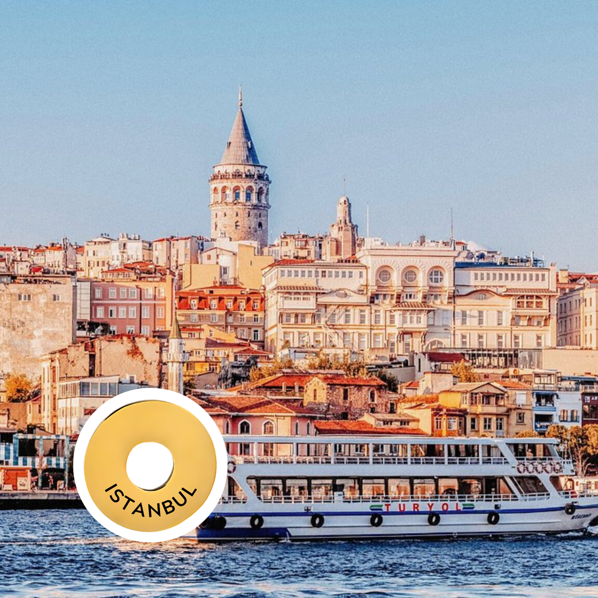 Istanbul engraved city travel ring