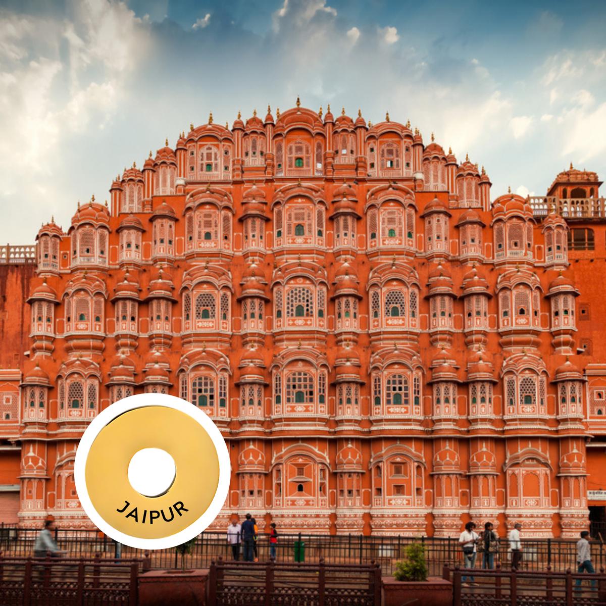 Jaipur engraved city travel ring