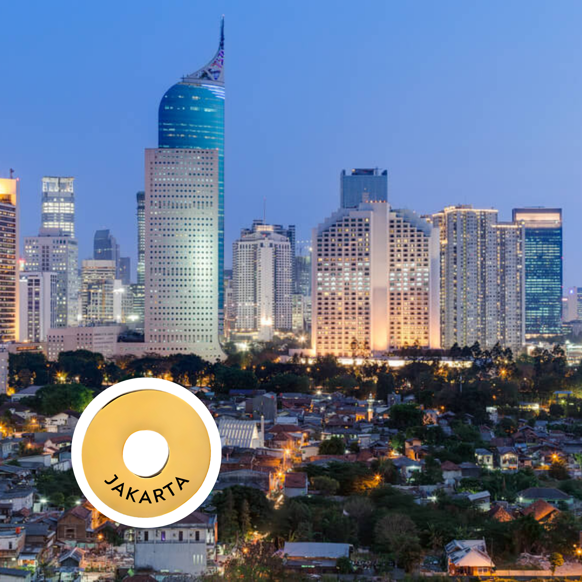 Jakarta engraved city travel ring