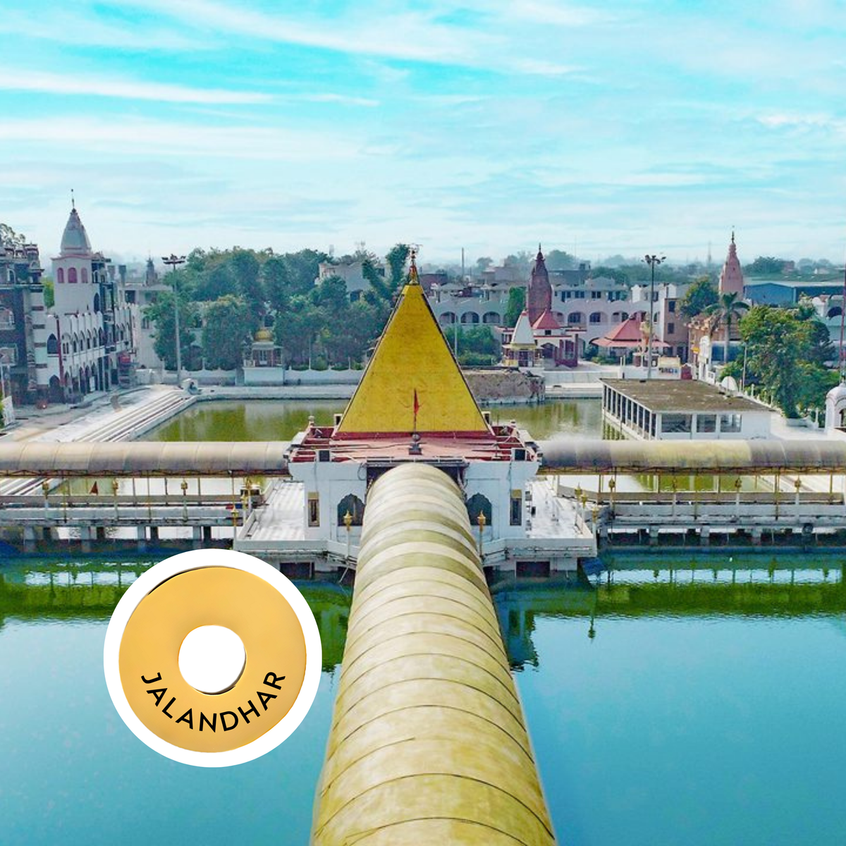 Jalandhar engraved city travel ring