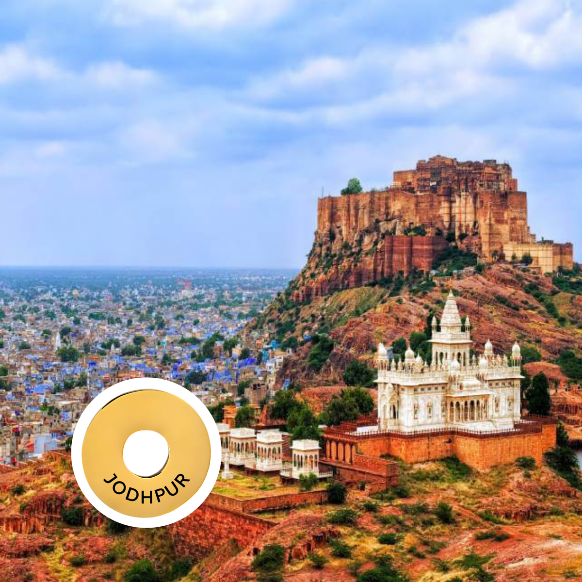 Jodhpur engraved city travel ring