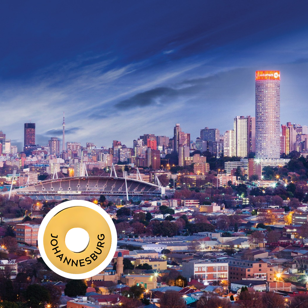 Johannesburg engraved city travel ring