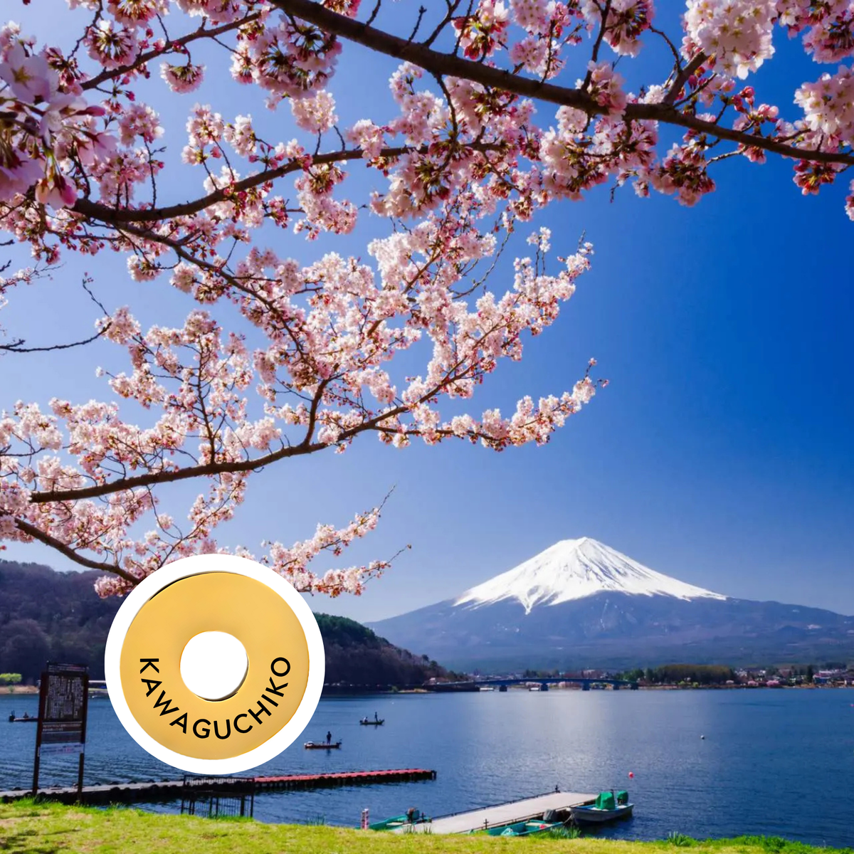 Kawaguchiko engraved city travel ring