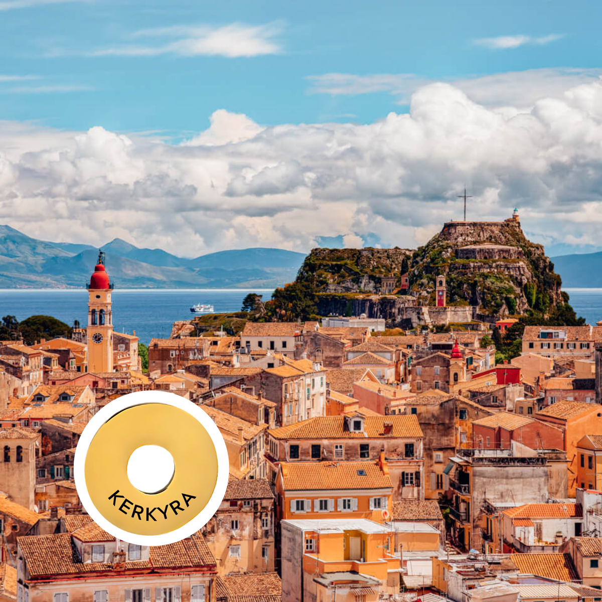Kerkyra engraved city travel ring