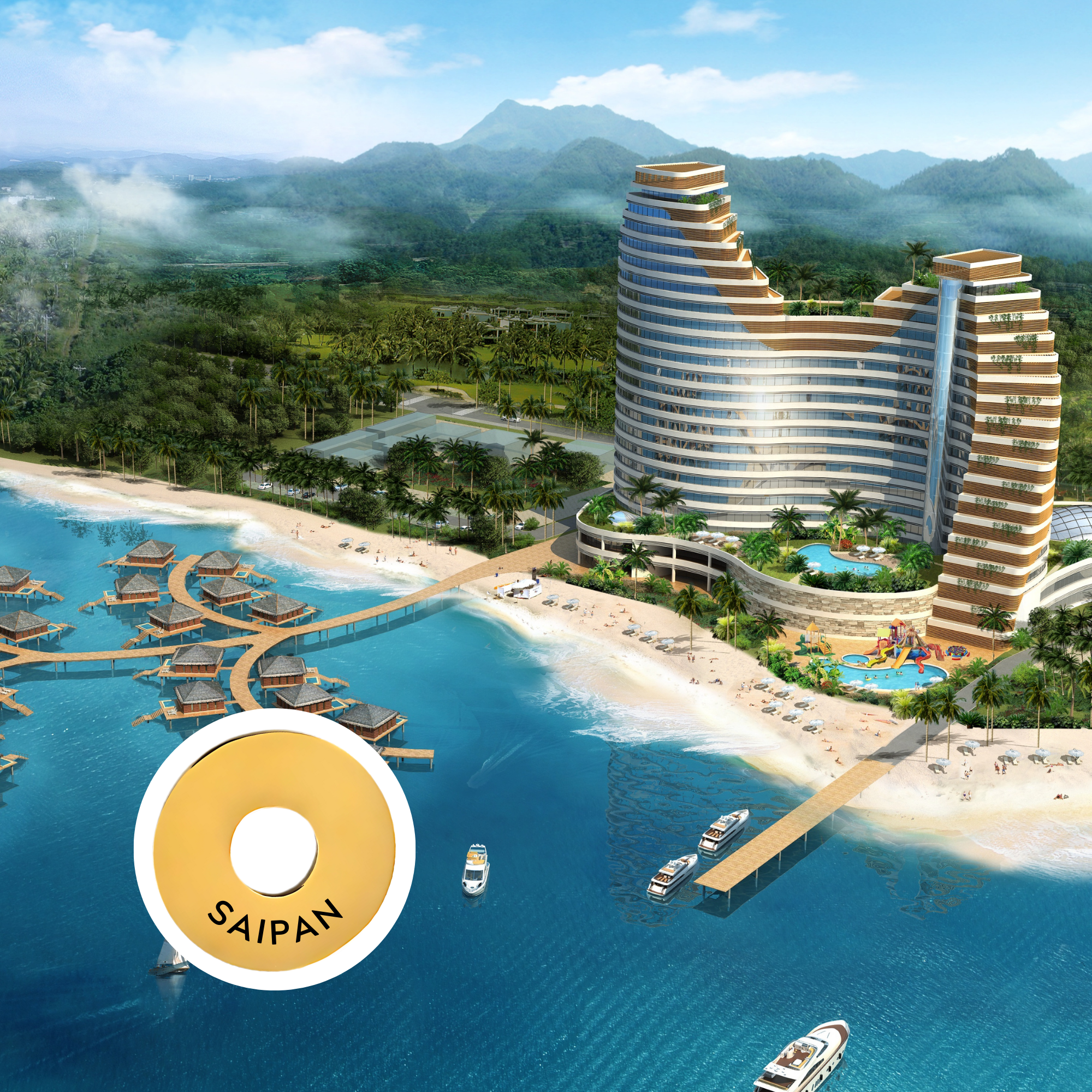Saipan engraved city travel ring