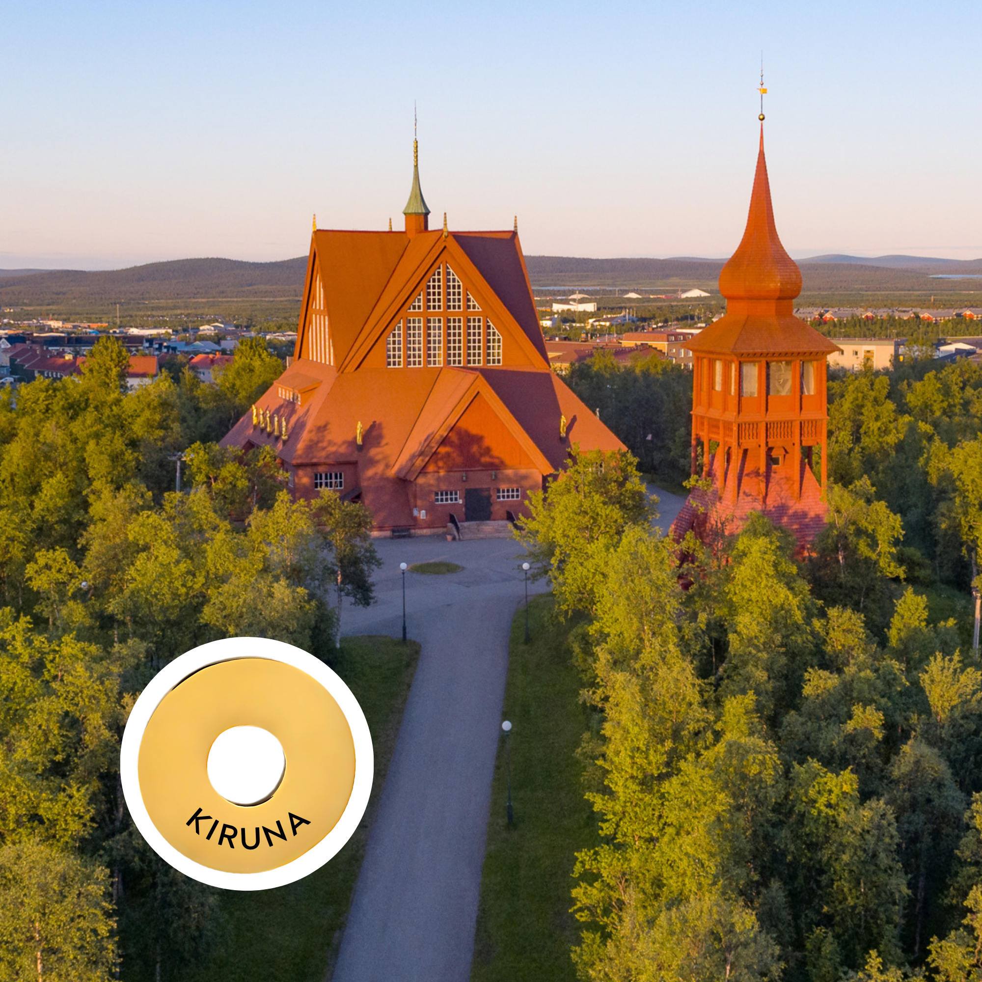 Kiruna engraved city travel ring