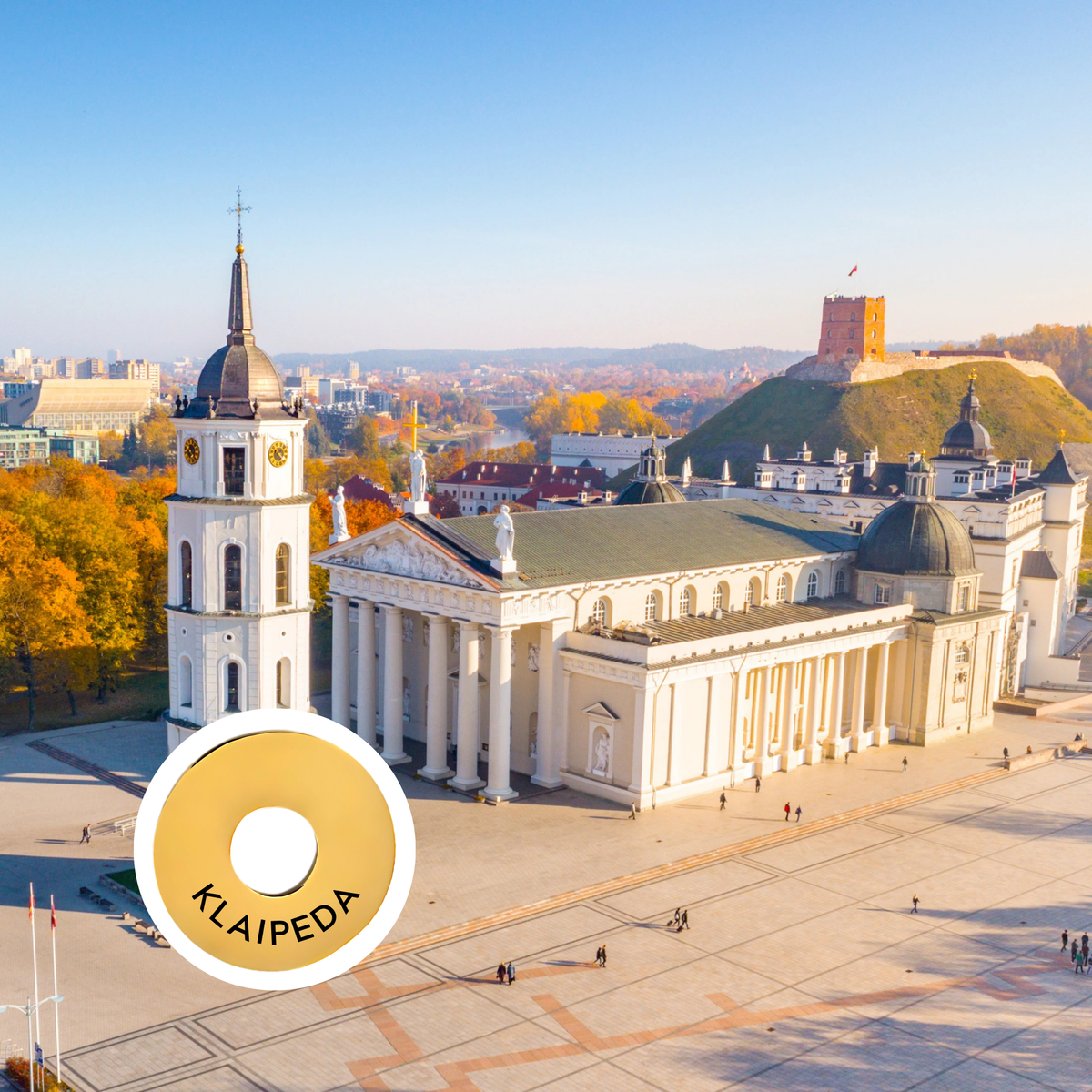 Klaipeda engraved city travel ring