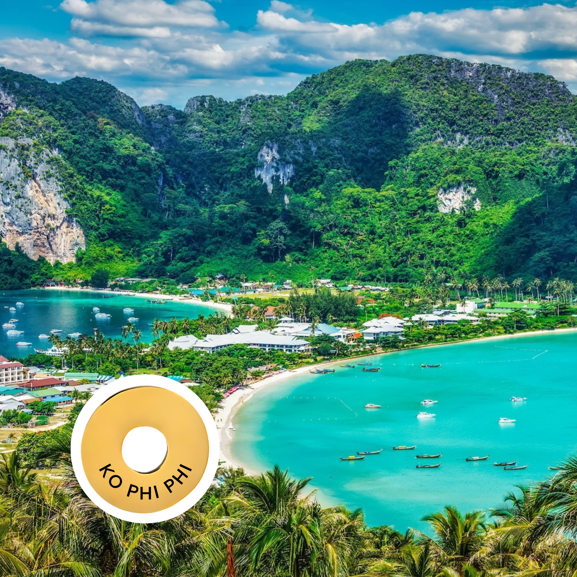 Ko Phi Phi engraved city travel ring
