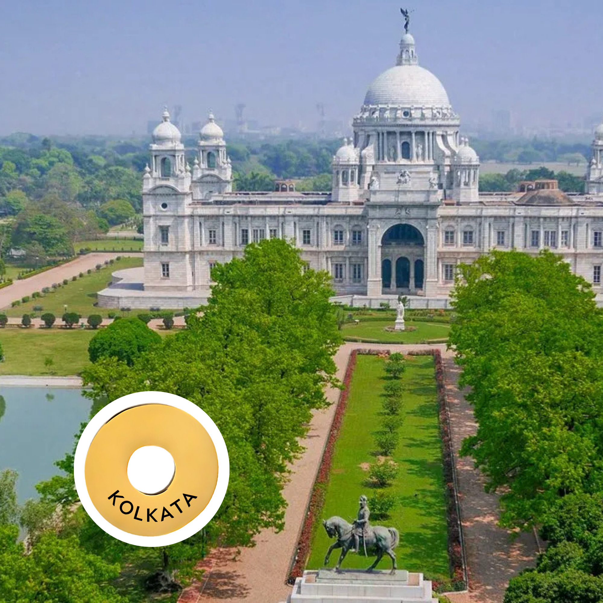 Kolkata engraved city travel ring
