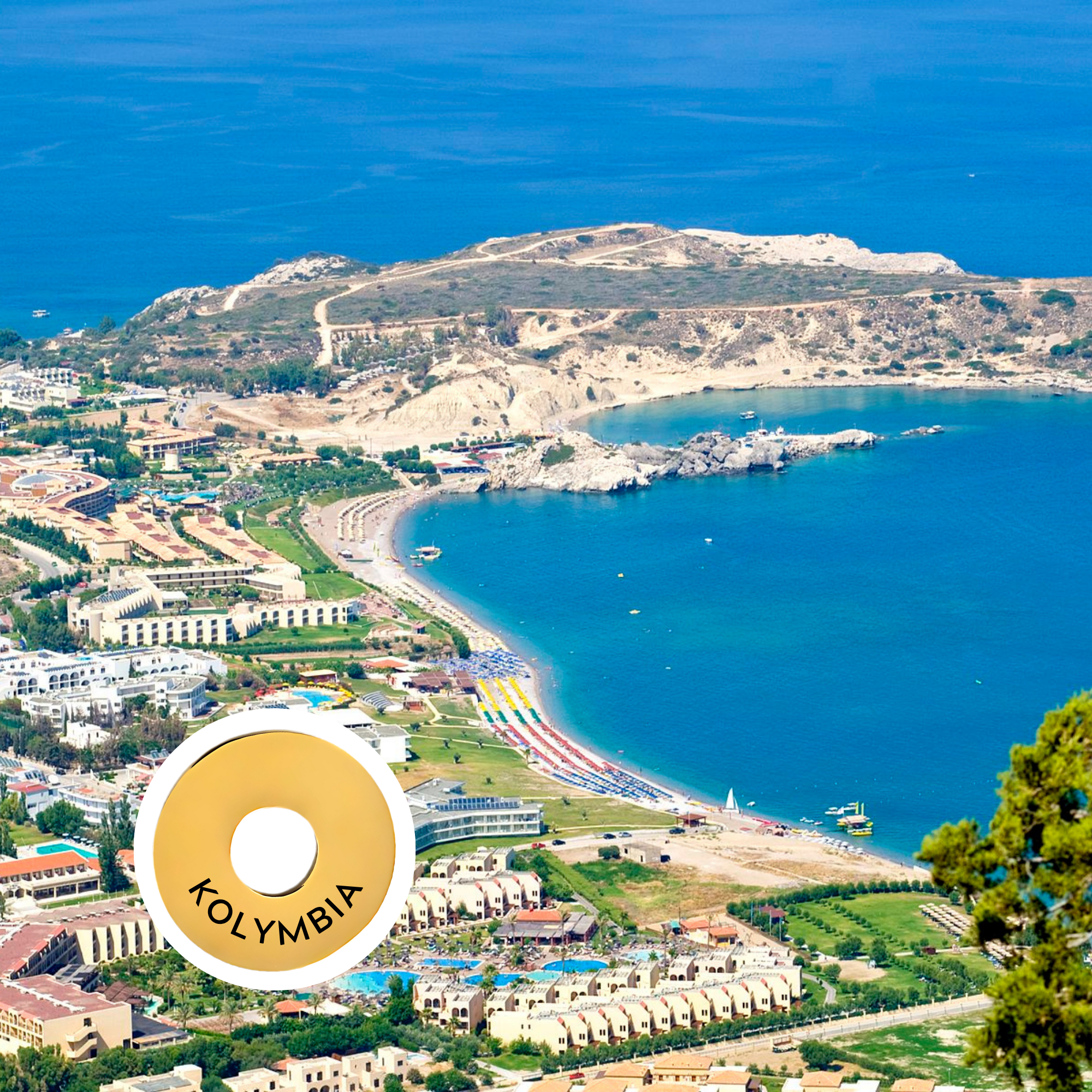 Kolymbia engraved city travel ring