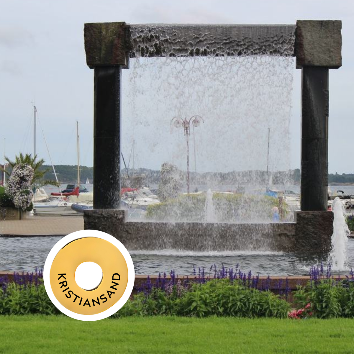 Kristiansand engraved city travel ring