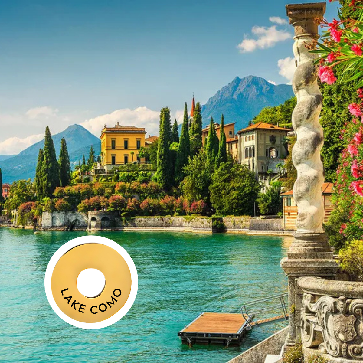 Lake Como engraved city travel ring