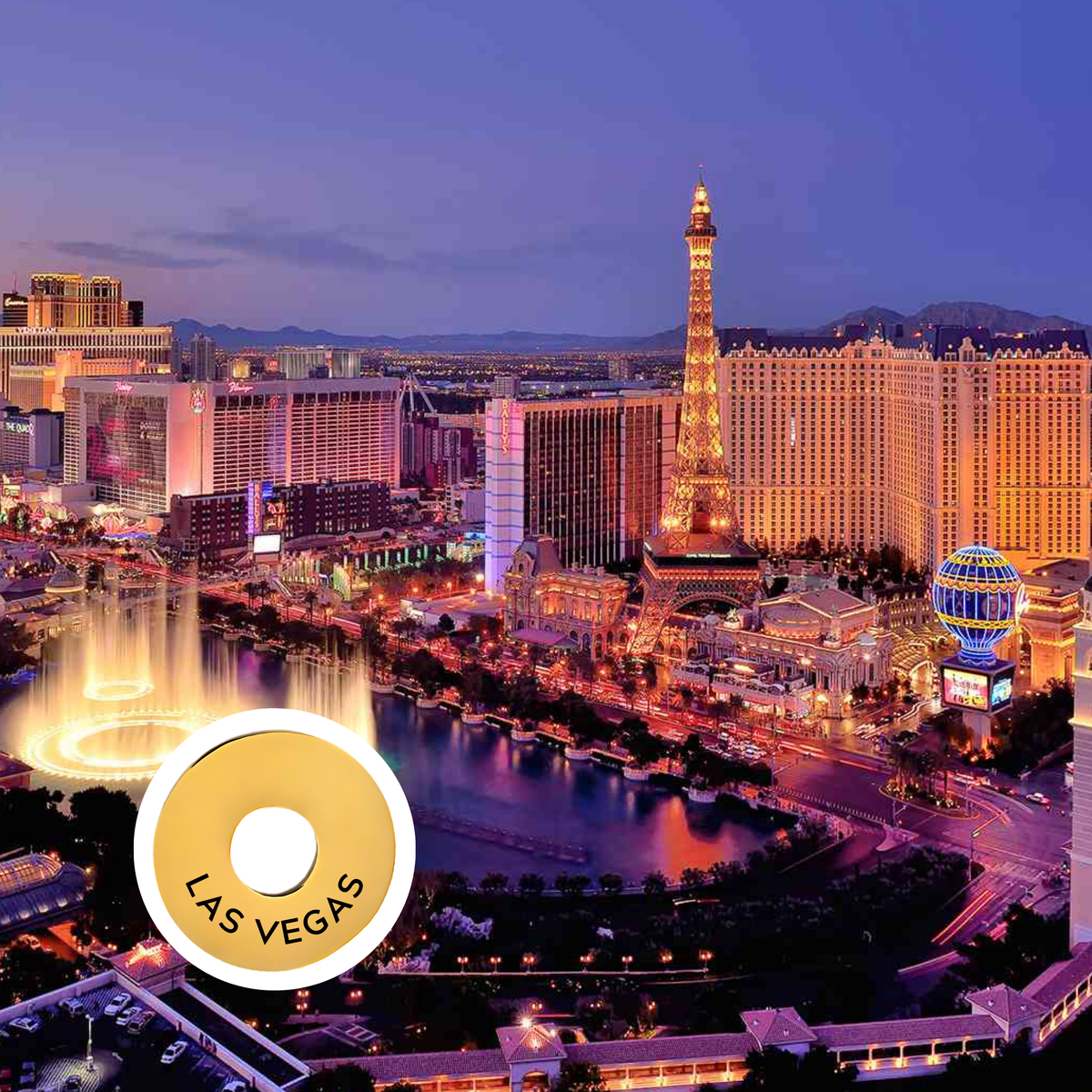 Las Vegas engraved city travel ring