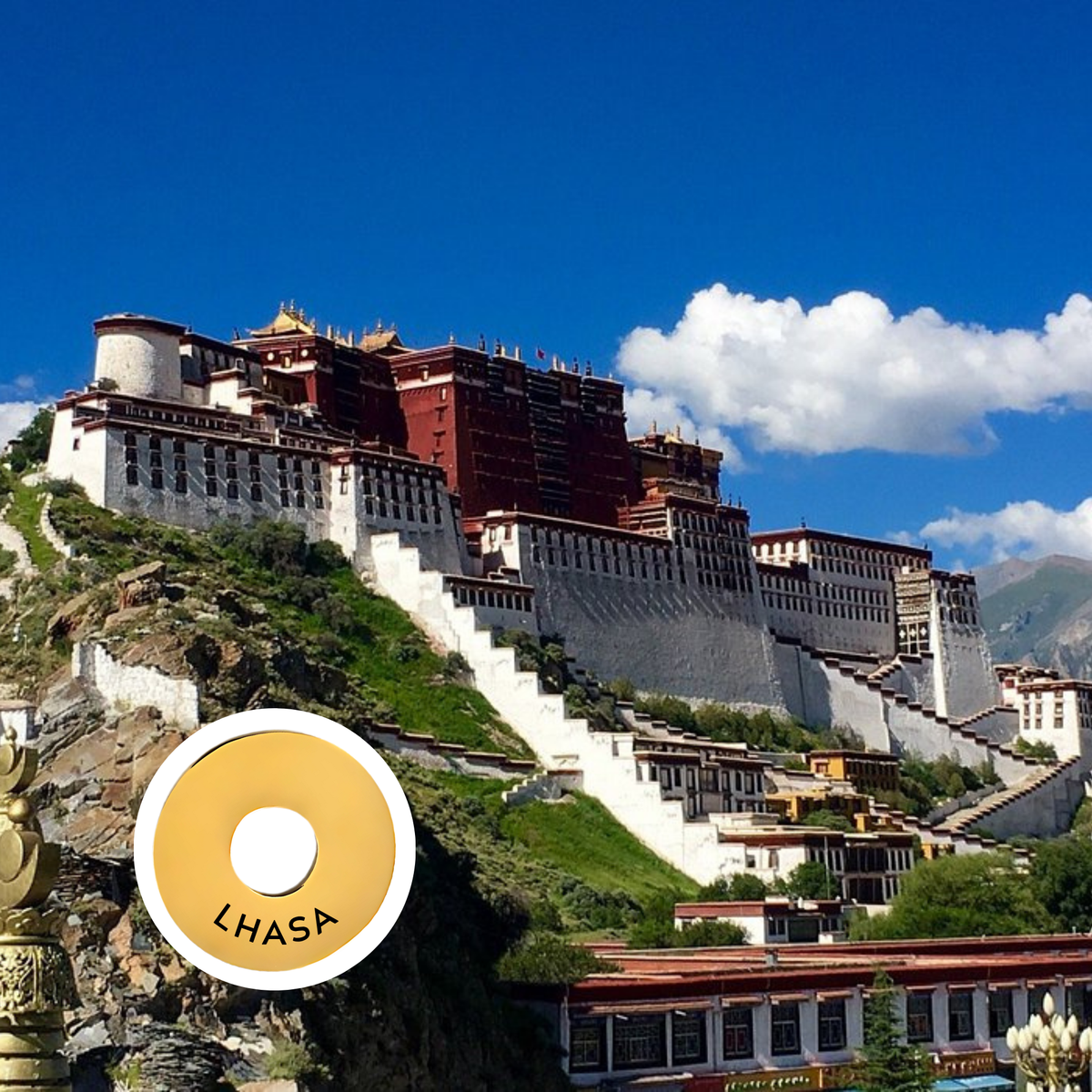 Lhasa engraved city travel ring