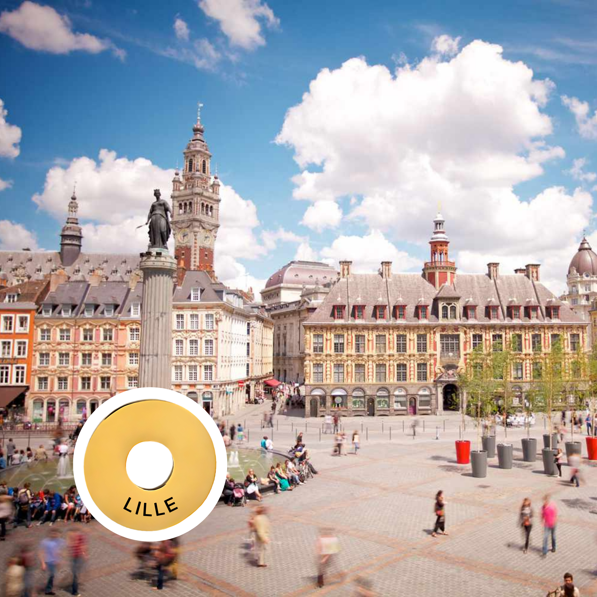 Lille engraved city travel ring