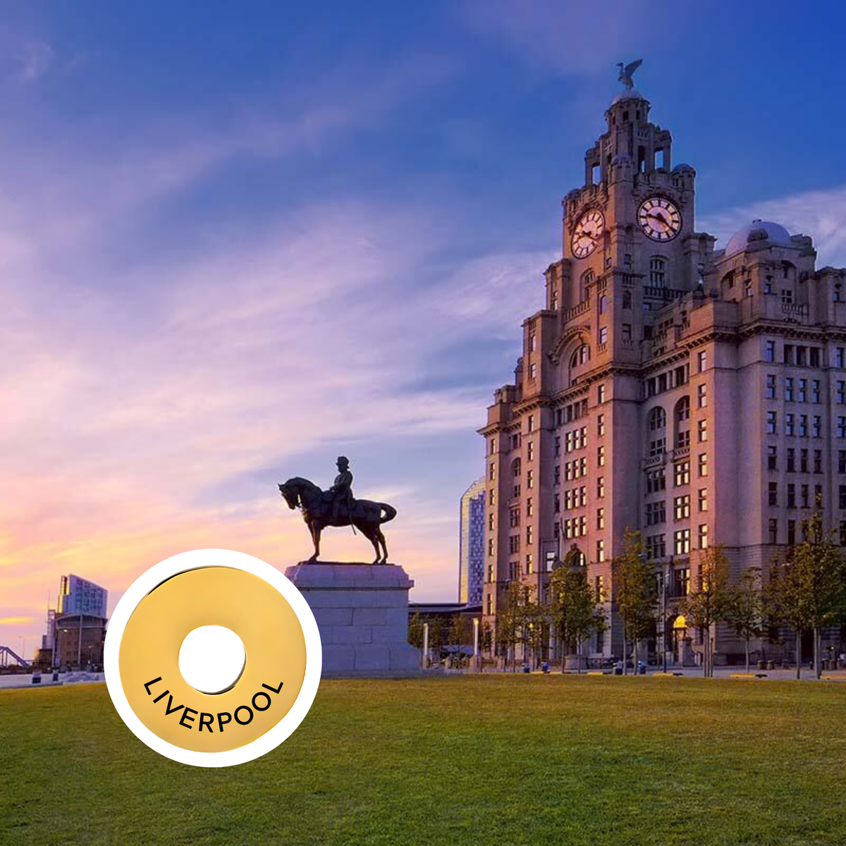Liverpool engraved city travel ring