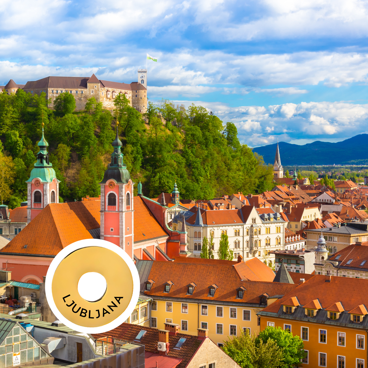 Ljubljana engraved city travel ring