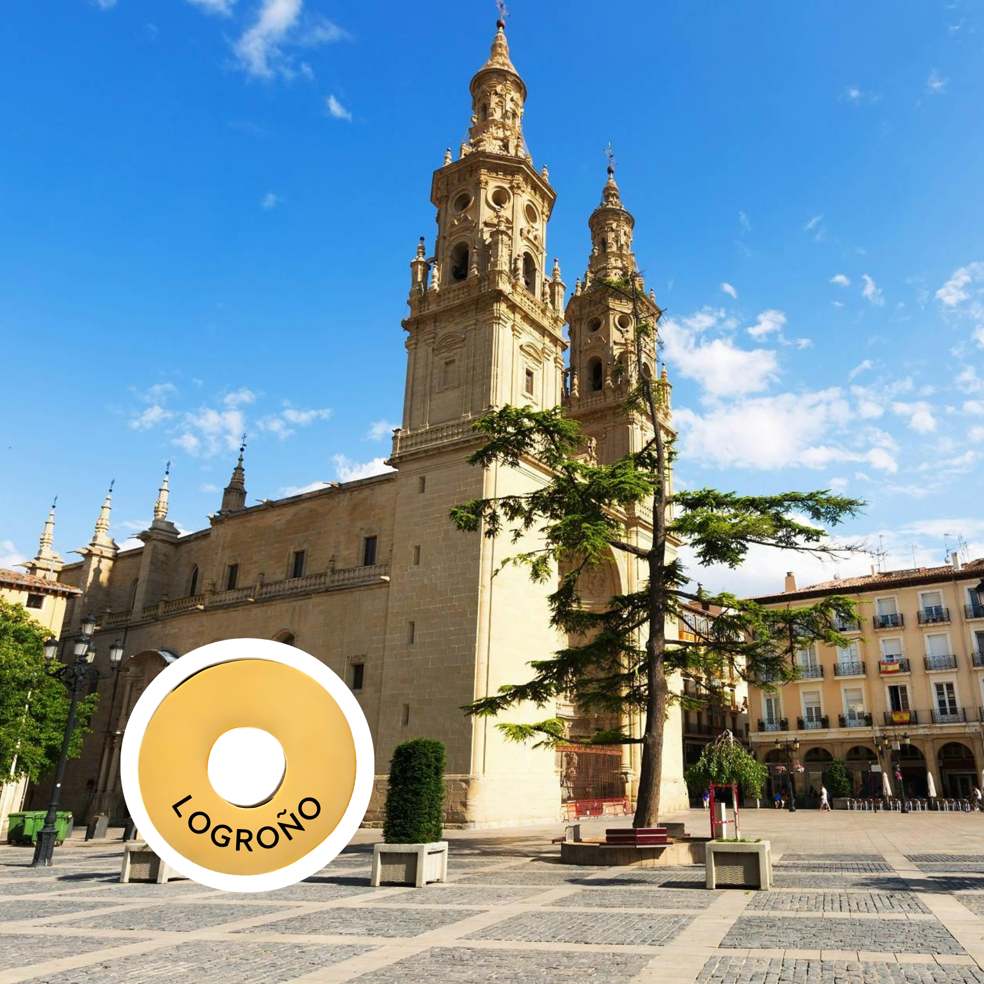 Logroño engraved city travel ring