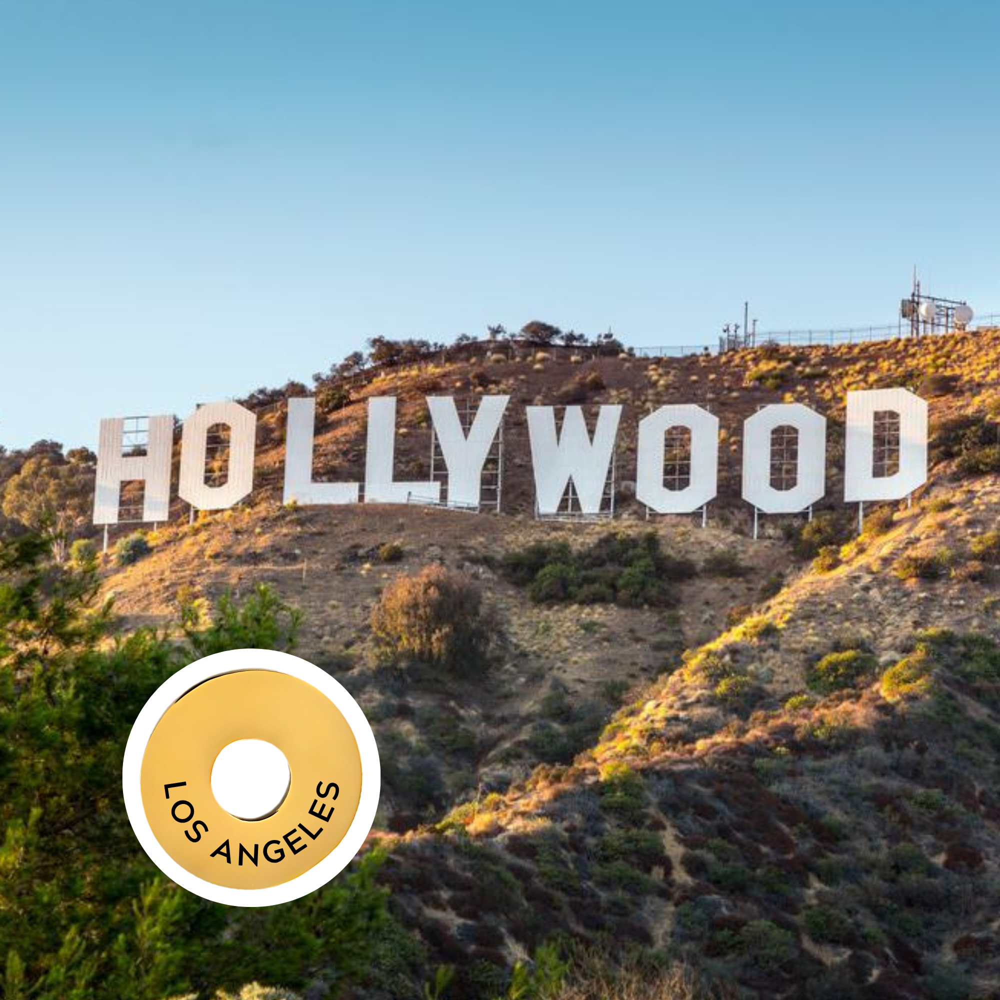Los Angeles engraved city travel ring