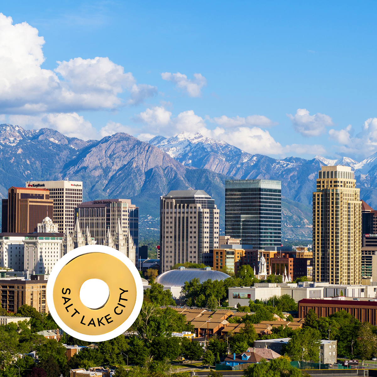 Salt Lake City engraved city travel ring