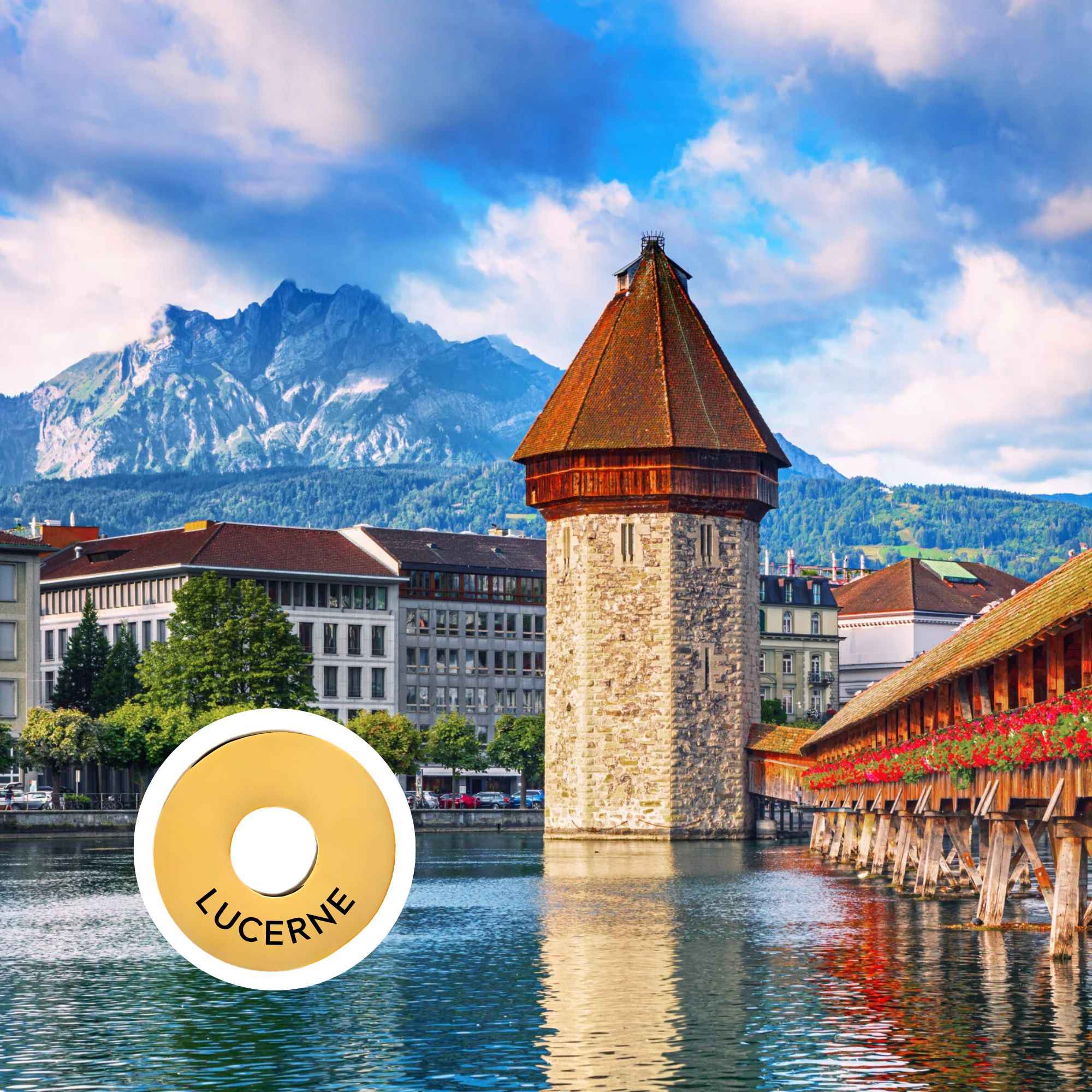Lucerne engraved city travel ring