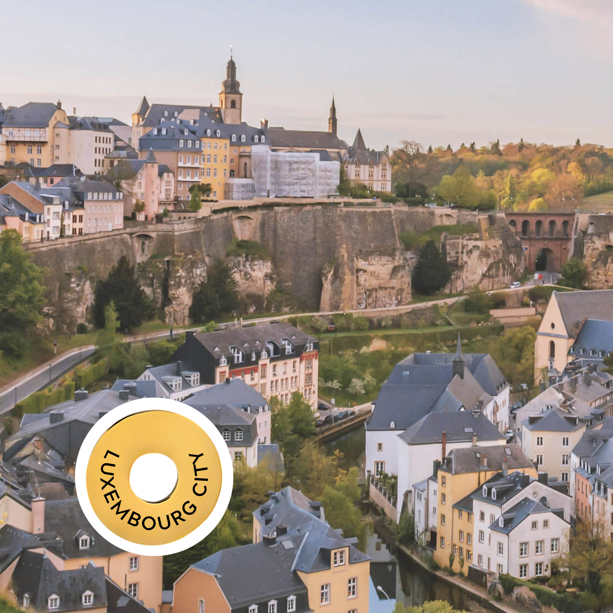 Luxembourg City engraved city travel ring